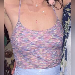 Multi-Color Ribbed Spaghetti Strap Tank Top - Women